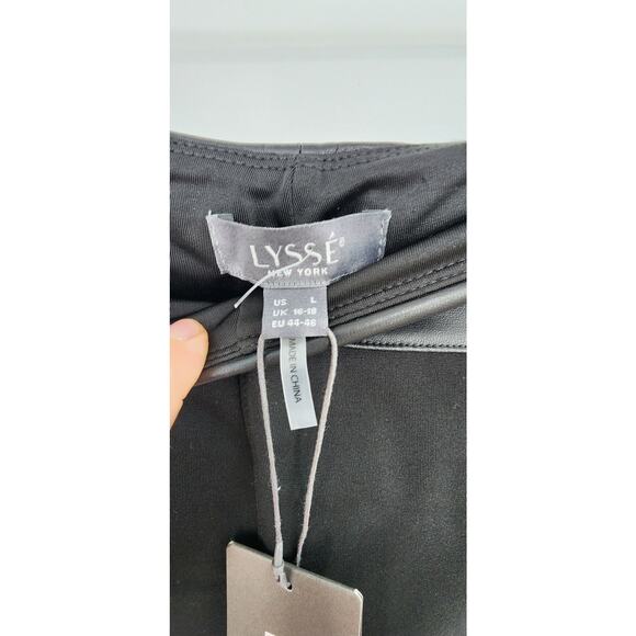 New NWT Lysse‎ Denver Hi Waist Wide Leg Ponte Size Large Black - Picture 8 of 9